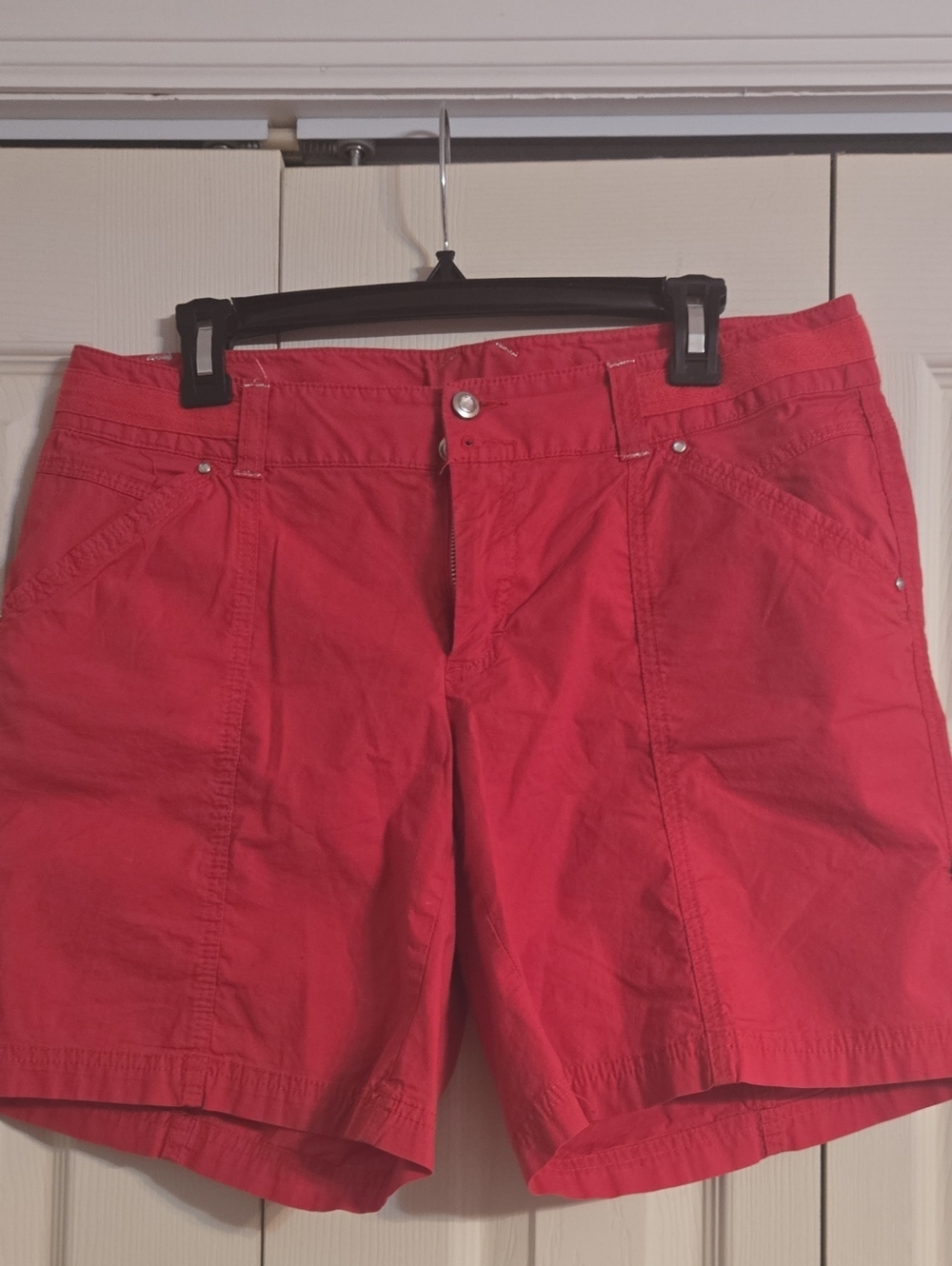 INC International Concepts Bright Red Flat-Front Women's Cargo Shorts